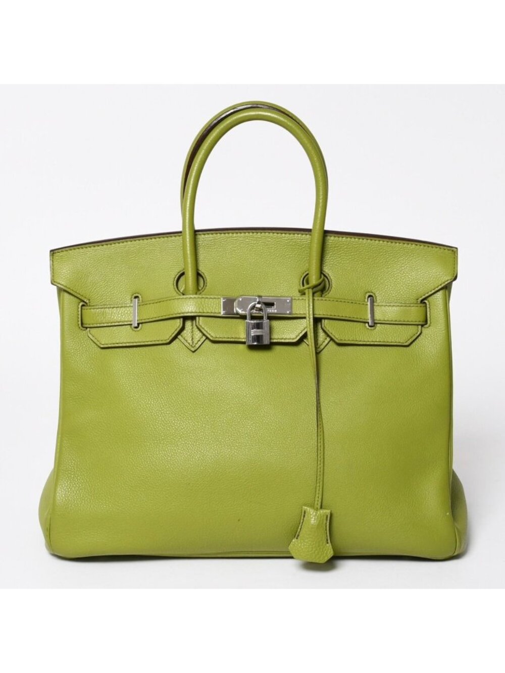 Hermes Birkin 35 Anise Green Togo Silver Handbag